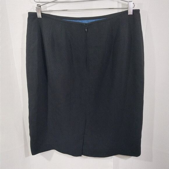 LE SUIT! RICH BLACK MICRODOT, WIDE LAPEL 2PC SKIRT & JACKET SUIT SET! SZ 16 - Picture 10 of 14